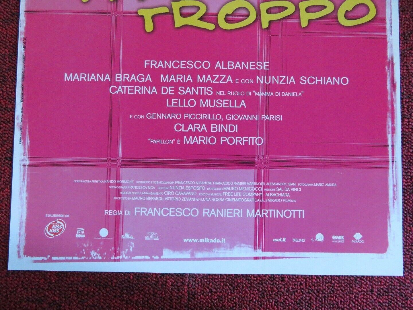 TI LASCIA PERCHE TI AMO TROPPO ITALIAN LOCANDINA (26.5"x11.5") POSTER 2006