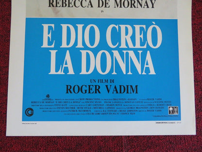 E DIO CREO LA DONNA  ITALIAN LOCANDINA (27.5"x13") POSTER ROGER VADIM 1988