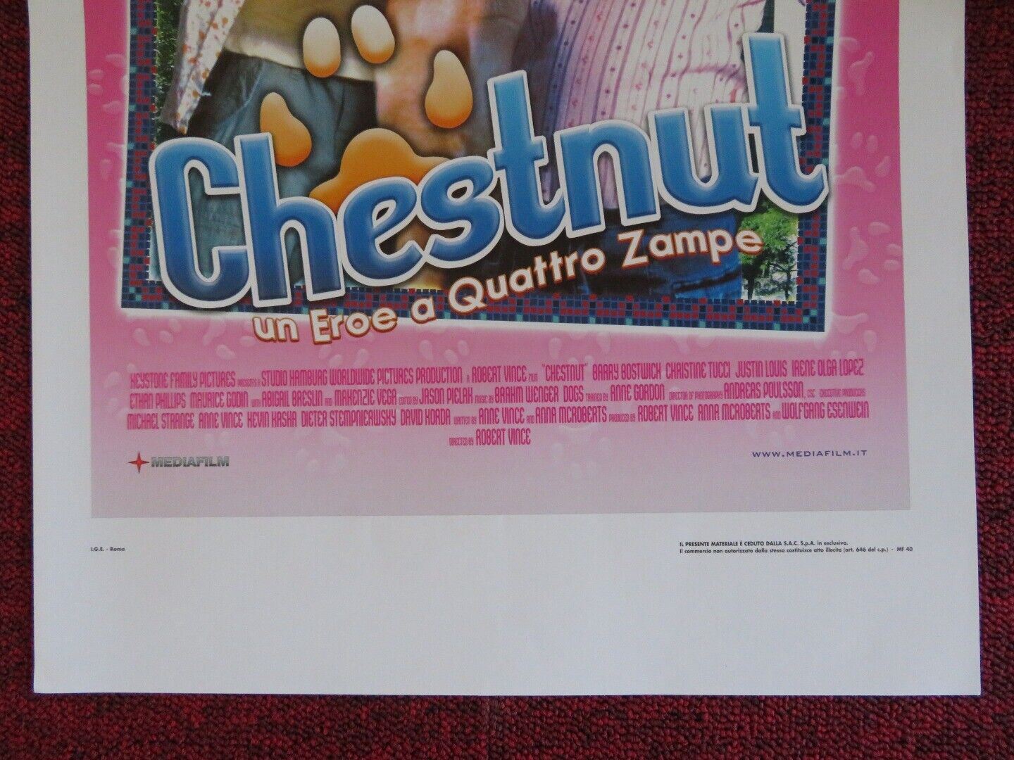 CHESTNUT HERO OF CENTRAL PARK ITALIAN LOCANDINA (27"x12.5") POSTER M.VEGA 2004