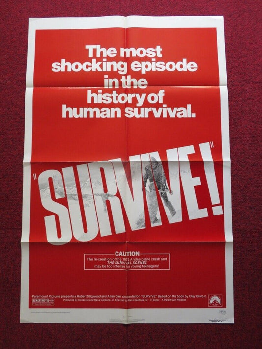 SURVIVE! US ONE SHEET POSTER HUGO STIGLITZ NORMA LAZARENO 1976