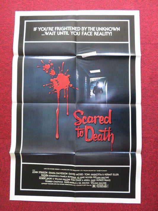 SCARED TO DEATH US ONE SHEET POSTER JOHN STINSON DIANA DAVIDSON 1980