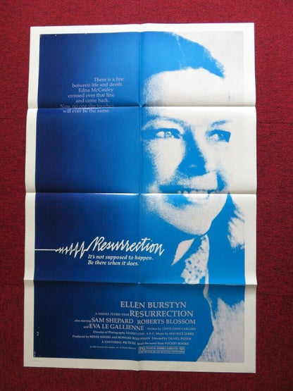 RESURRECTION US ONE SHEET POSTER SAM SHEPARD ELLEN BURSTYN 1980