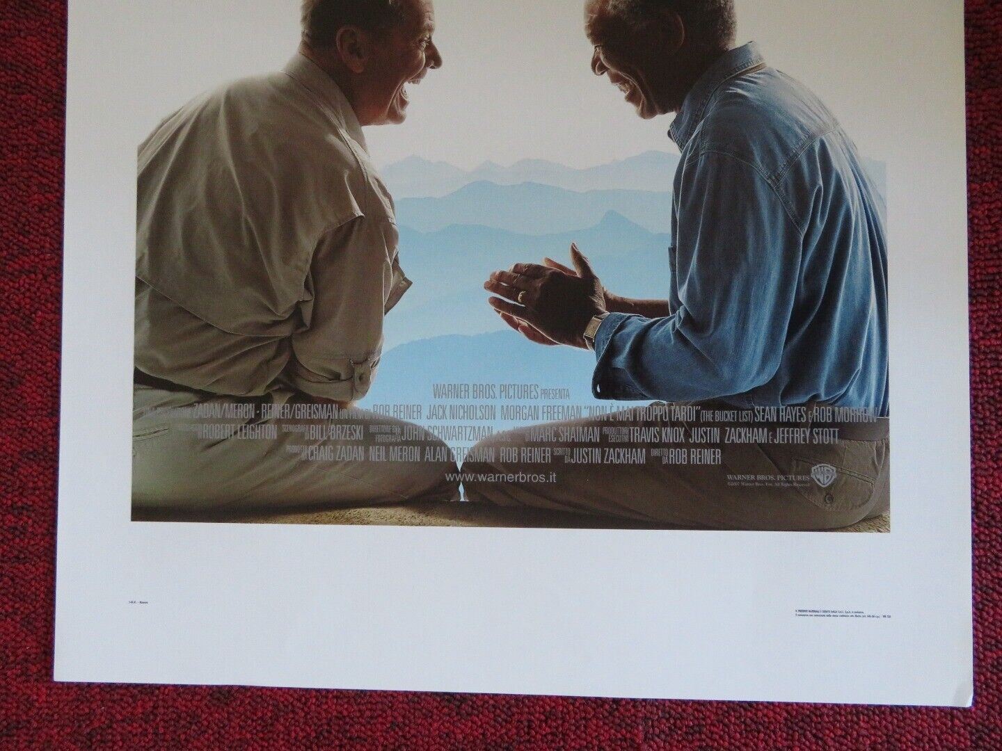 THE BUCKET LIST ITALIAN LOCANDINA (27.5"x13") POSTER JACK NICHOLSON 2007