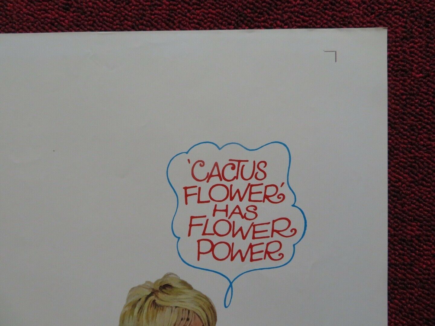 CACTUS FLOWER US ONE SHEET POSTER INGRID BERGMAN GOLDIE HAWN 1969