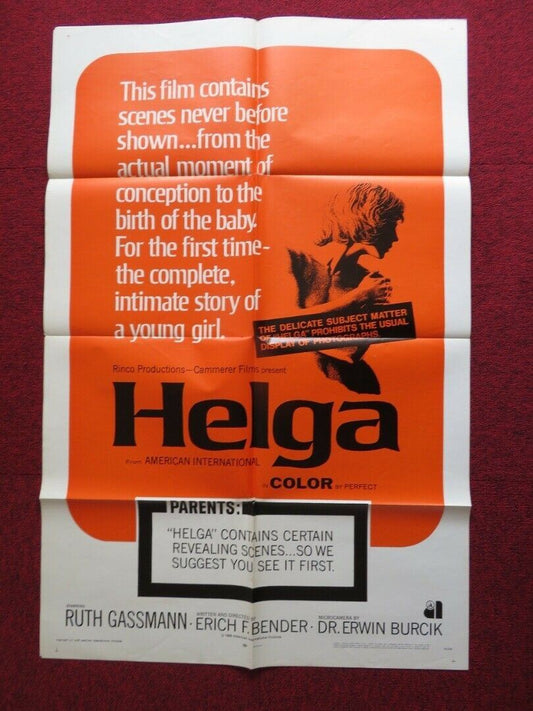 HELGA US ONE SHEET POSTER RUTH GASSMAN EBERHARD MONDRY 1968