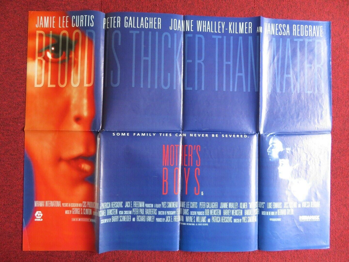 MOTHER'S BOYS UK QUAD POSTER PETER GALLAGHER JAMIE LEE CURTIS 1993