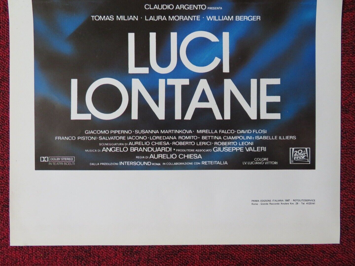 LUCI LONTANE ITALIAN LOCANDINA (27.5"x13") POSTER TOMAS MILIAN 1987