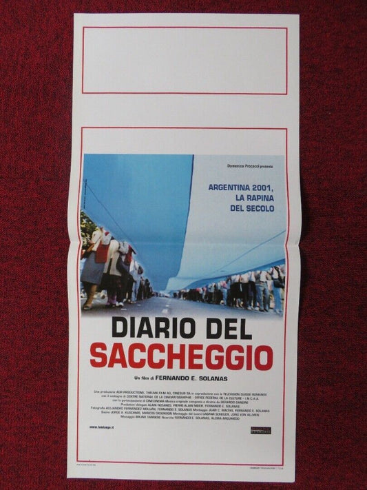 DIARIO DEL SACCHEGGIO ITALIAN LOCANDINA (27.5"x13") POSTER F E. SOLANAS 2004