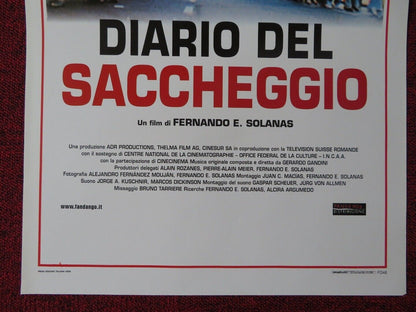 DIARIO DEL SACCHEGGIO ITALIAN LOCANDINA (27.5"x13") POSTER F E. SOLANAS 2004