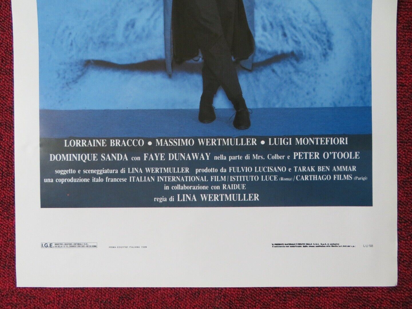 UP TO DATE ITALIAN LOCANDINA (27.5"x13") POSTER RUTGER HAUER 1989