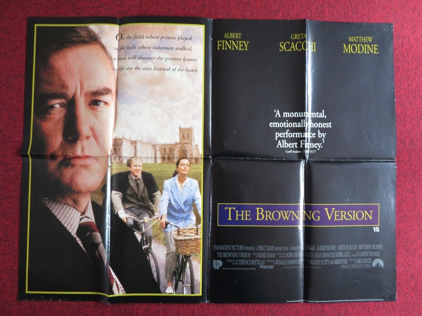 THE BROWNING VERSION UK QUAD POSTER ALBERT FINNEY GRETA SCACCHI 1994