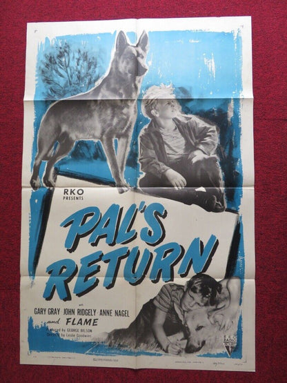 PAL'S RETURN US ONE SHEET POSTER GARY GRAY JOHN RIDGELY 1948