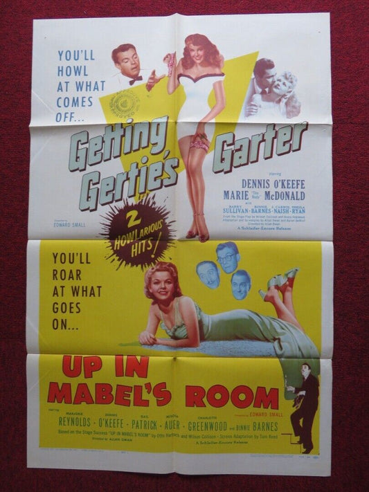 GETTING GERTIE'S GARTER/ UP IN MABEL'S ROOM DOUBLE BILL US ONE SHEET POSTER 1956