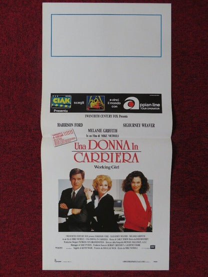 WORKING GIRL ITALIAN LOCANDINA (27.5"x13") POSTER HARRISON FORD 1988