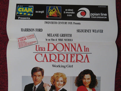 WORKING GIRL ITALIAN LOCANDINA (27.5"x13") POSTER HARRISON FORD 1988