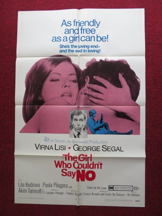 THE GIRL WHO COULDN'T SAY NO US ONE SHEET POSTER VIRNA LISI GEORGE SEGAL 1969