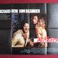 NO MERCY UK QUAD POSTER RICHARD GERE KIM BASINGER 1986