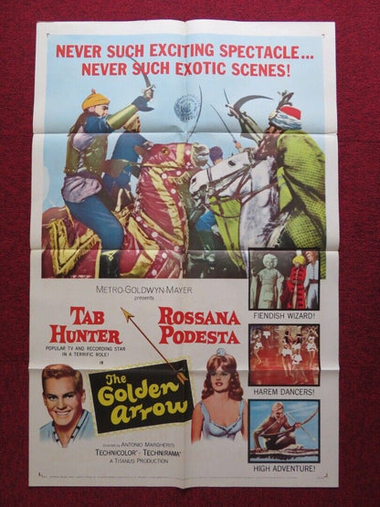 THE GOLDEN ARROW US ONE SHEET POSTER TAB HUNTER ROSSANA PODESTA 1963