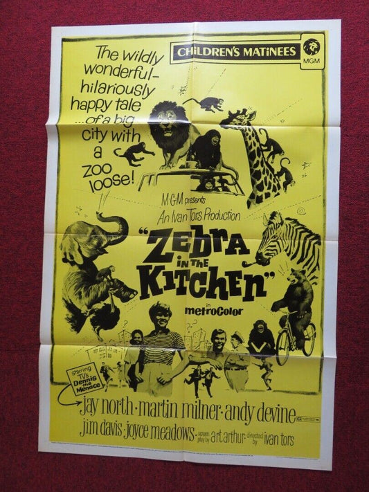 ZEBRA IN THE KITCHEN US ONE SHEET POSTER  JAY NORTH MARTIN MILNER 1972