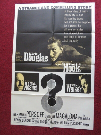 THE HOOK US ONE SHEET POSTER KIRK DOUGLAS ROBERT WALKER JR. 1962