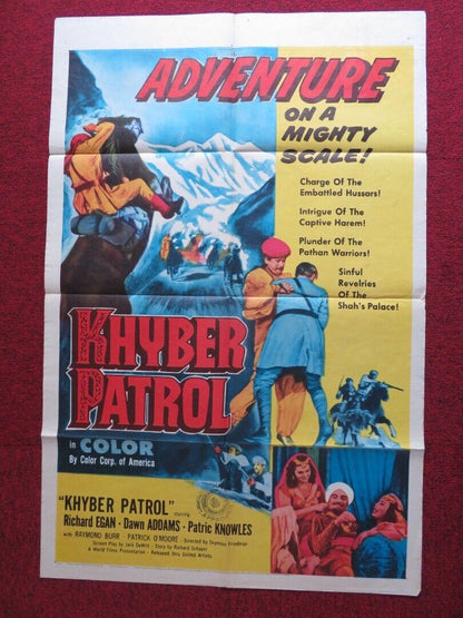 KHYBER PATROL US ONE SHEET POSTER RICHARD EGAN DAWN ADDAMS 1954