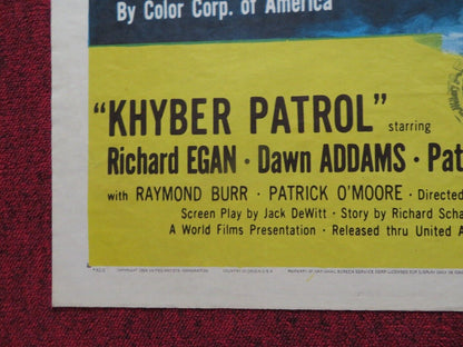 KHYBER PATROL US ONE SHEET POSTER RICHARD EGAN DAWN ADDAMS 1954