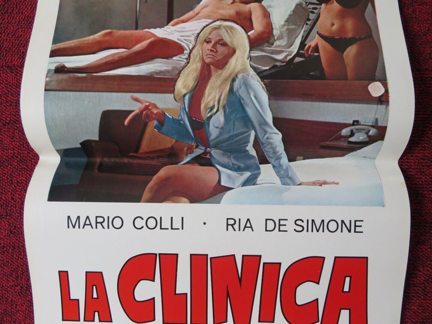 LA CLINICA DELL'AMORE  ITALIAN LOCANDINA (27.5"x12") POSTER MARIO COLLI 1976