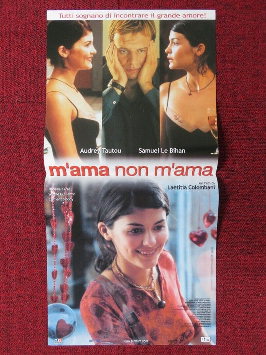 M'AMA NON M'AMA ITALIAN LOCANDINA (25"x12.5") POSTER AUDREY TAUTOU 2002