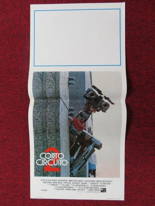 SHORT CIRCUIT 2 ITALIAN LOCANDINA (27.5"x13") POSTER TIM BLANEY 1988