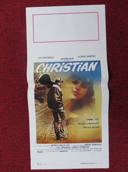 CHRISTIAN  ITALIAN LOCANDINA (27.5"x13") POSTER LEO PESCAROLO 1989