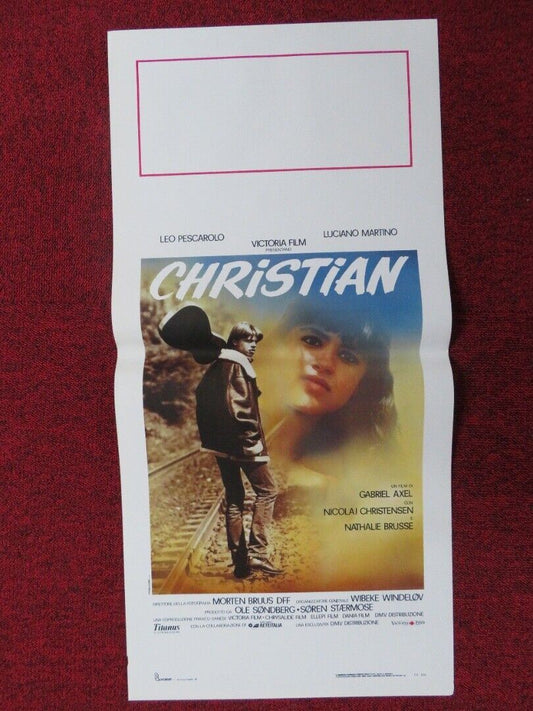 CHRISTIAN  ITALIAN LOCANDINA (27.5"x13") POSTER LEO PESCAROLO 1989