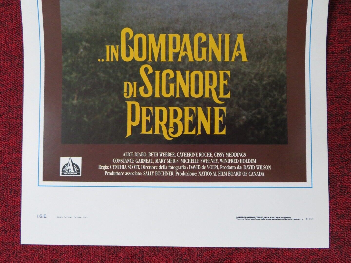 IN COMPAGNIA DI SIGNORE PERBENE ITALIAN LOCANDINA (27.5"x13") POSTER 1990