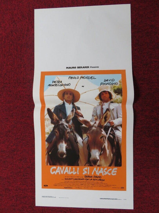 CAVALLI SI NASCE ITALIAN LOCANDINA (27.5"x13") POSTER PIETRA MONTECORVINO 1989