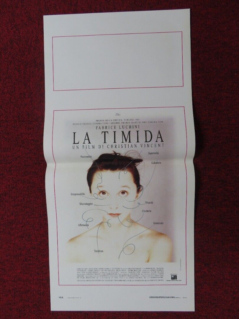 LA TIMIDA  ITALIAN LOCANDINA (27.5"x13") POSTER CHRISTIAN VINCENT 1990