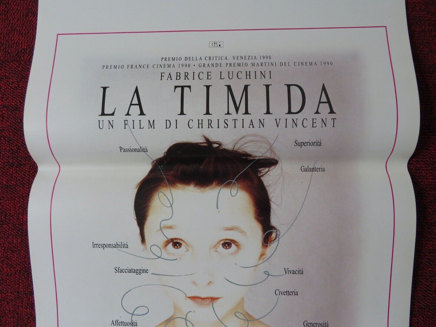 LA TIMIDA  ITALIAN LOCANDINA (27.5"x13") POSTER CHRISTIAN VINCENT 1990