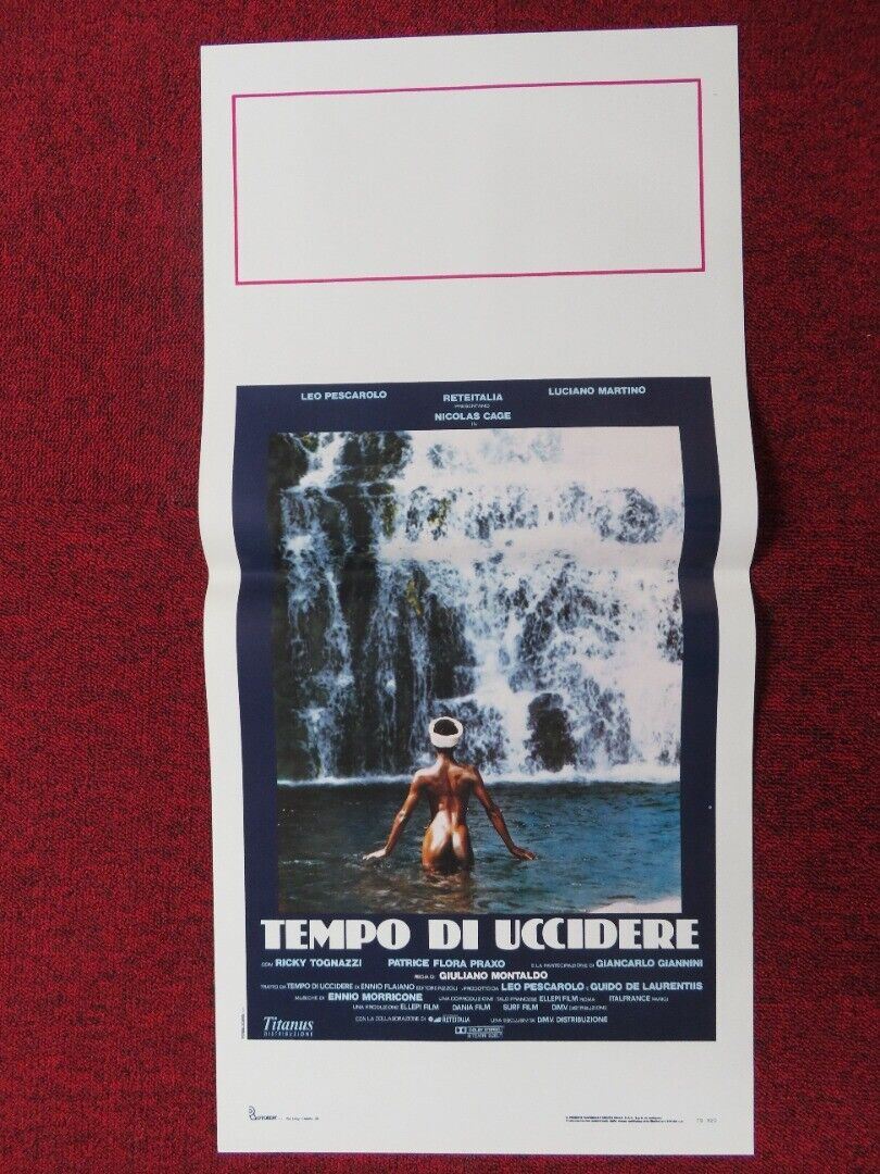 TIME TO KILL  ITALIAN LOCANDINA (27.5"x13") POSTER NICOLAS CAGE 1989