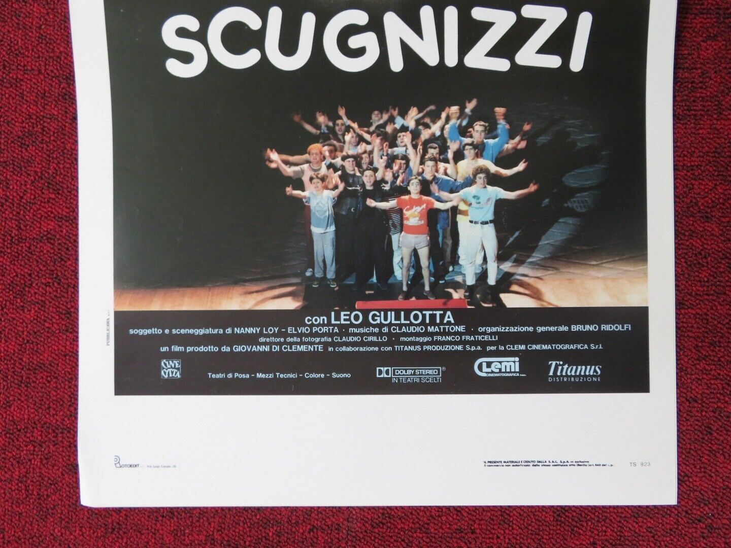 SCUGNIZZI ITALIAN LOCANDINA (27.5"x13") POSTER LEO GULLOTTA NANNI LOY 1989