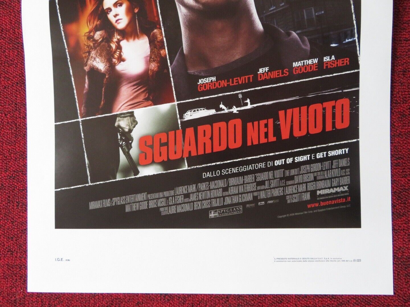 THE LOOKOUT  ITALIAN LOCANDINA (27.5"x13") POSTER JOSEPH GORDAN-LEVITT 2007