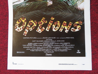 OPTIONS ITALIAN LOCANDINA (27.5"x12.5") POSTER MATT SALINGER JOANNA PACULA 1989