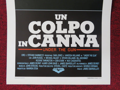 UNDER THE GUN  ITALIAN LOCANDINA (27.5"x13") POSTER SAM JONES 1988