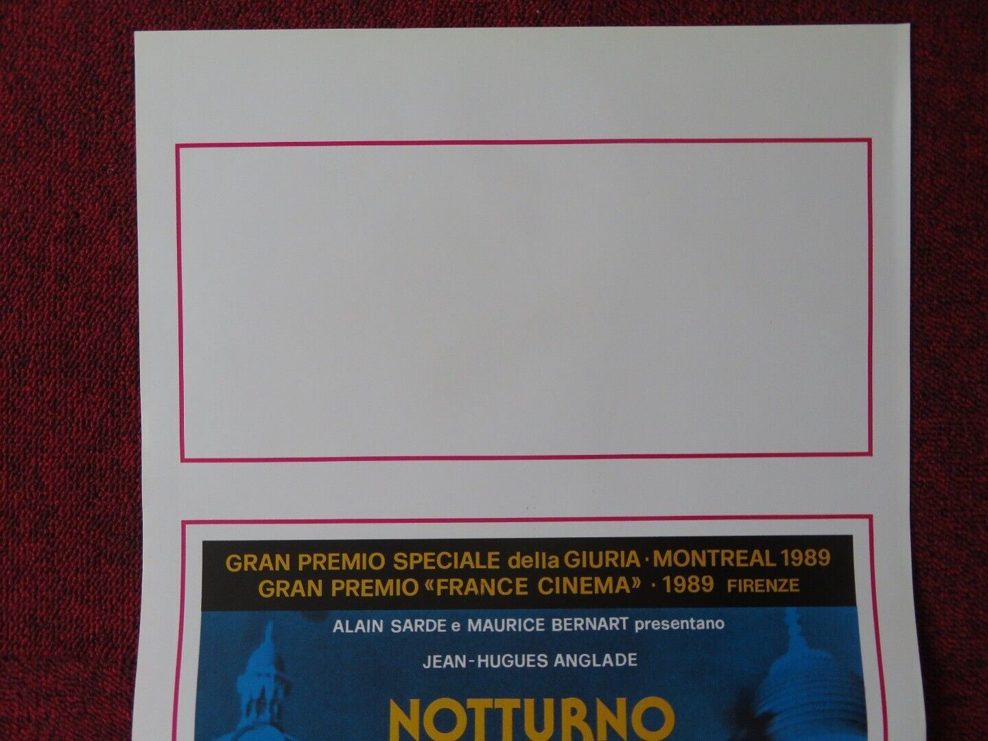 NOTTURNO INDIANO  ITALIAN LOCANDINA (27.5"x13") POSTER ALAIN CORNEAU 1989