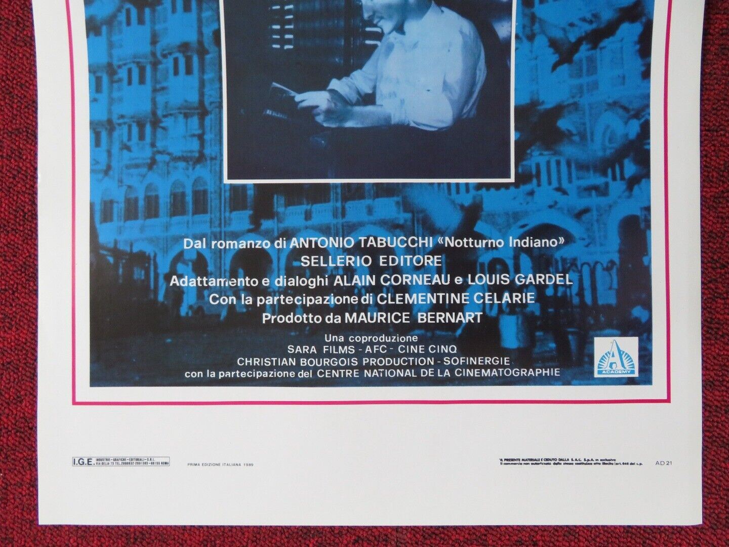 NOTTURNO INDIANO  ITALIAN LOCANDINA (27.5"x13") POSTER ALAIN CORNEAU 1989