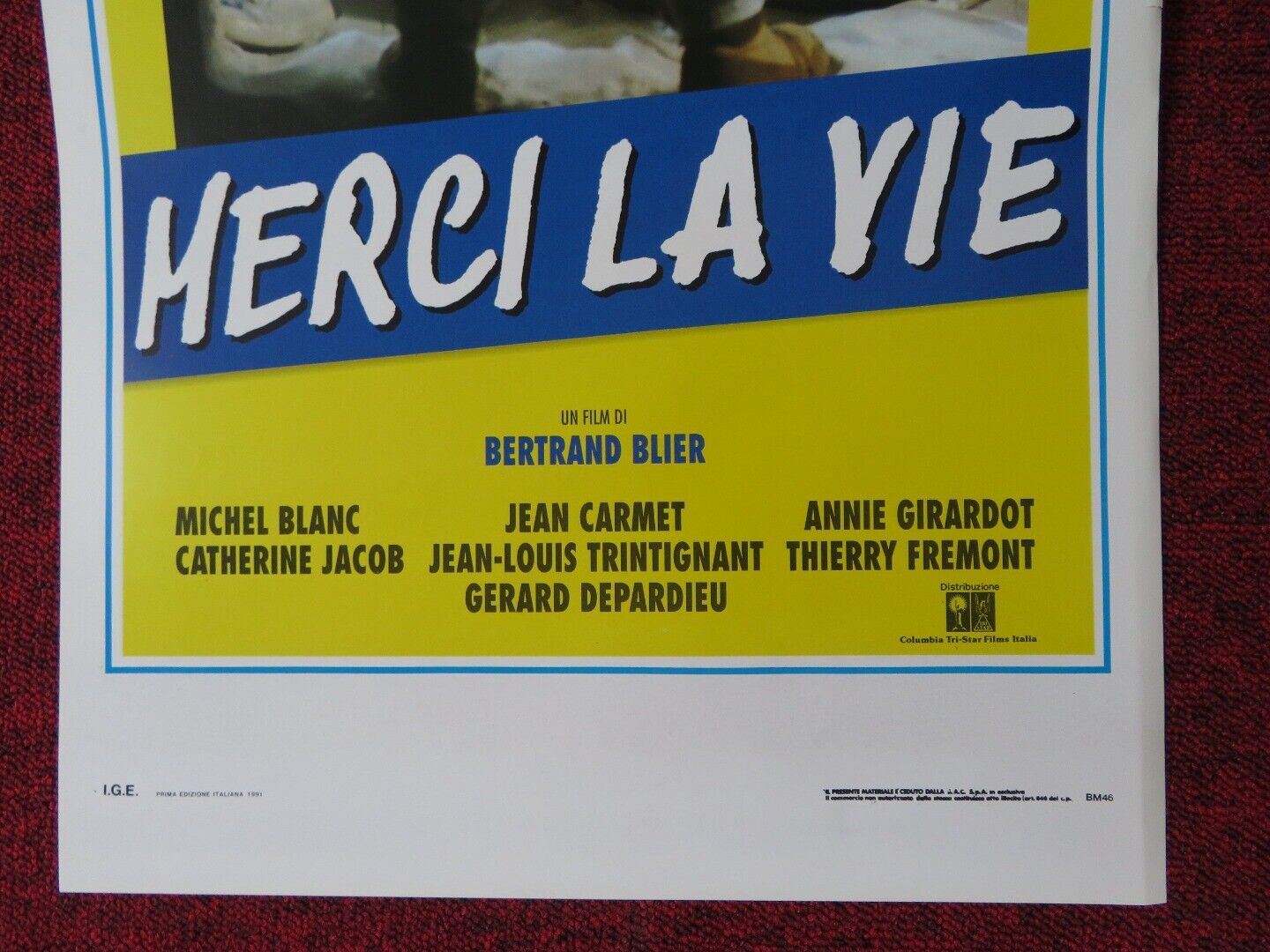 MERCI LA VIE  ITALIAN LOCANDINA (27.5"x13") POSTER CHARLOTTE GAINSBOURG 1991