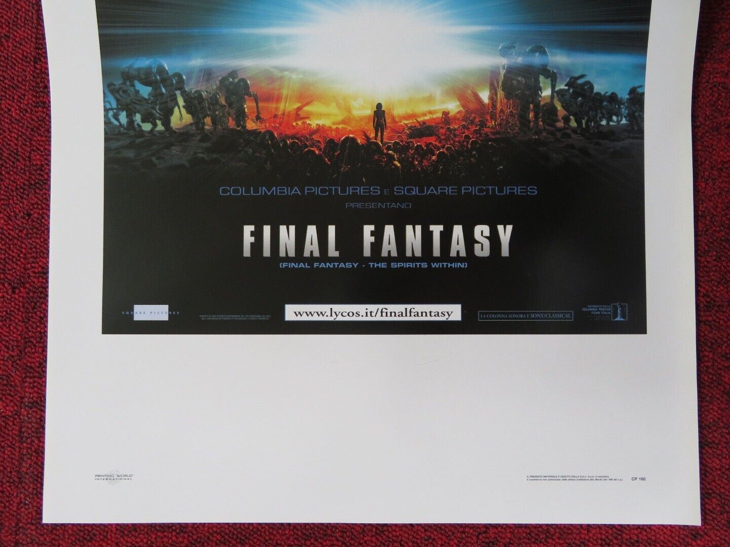 FINAL FANTASY - THE SPIRITS WITHIN ITALIAN LOCANDINA (27.5"x13") POSTER 2001