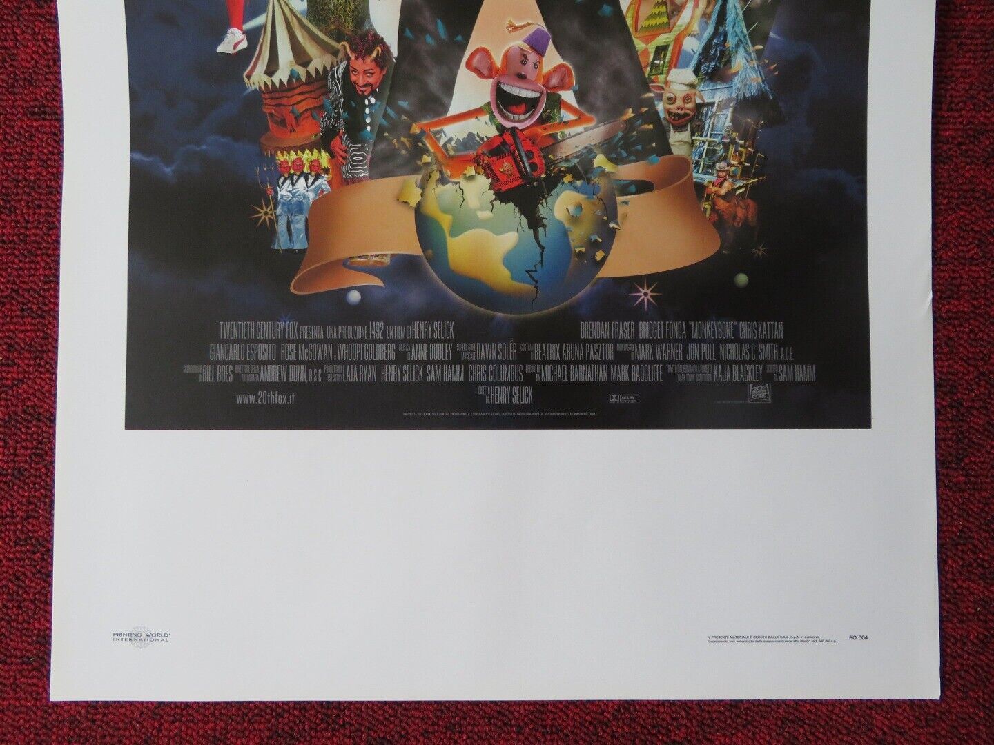 MONKEYBONE   ITALIAN LOCANDINA (27.5"x13") POSTER B FRASER BRIDGET FONDA 2001