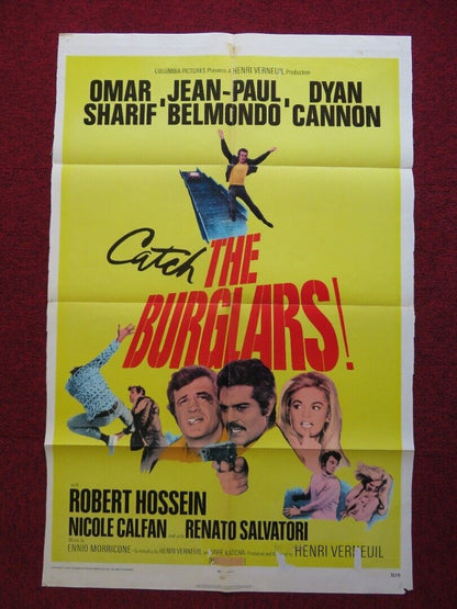 THE BURGLARS FOLDED US ONE SHEET POSTER OMAR SHARIF JEAN-PAUL BELMONDO 1972