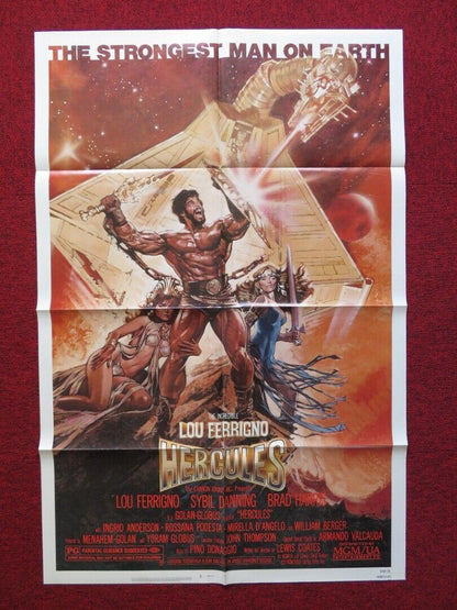 HERCULES FOLDED US ONE SHEET POSTER SYBIL DANNING LOU FERRIGNO 1983