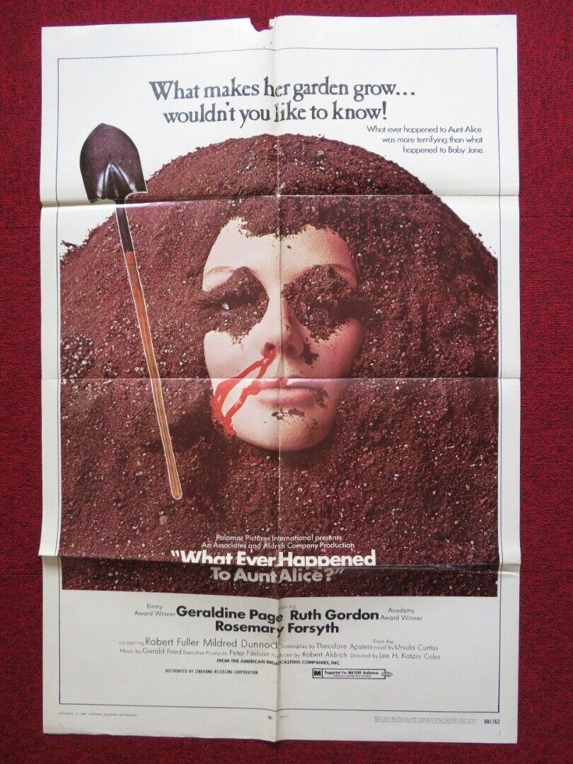 WHATEVER HAPPENED TO AUNT ALICE FOLDED US ONE SHEET POSTER GERALDINE PAGE 1969