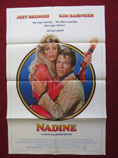 NADINE FOLDED US ONE SHEET POSTER JEFF BRIDGES KIM BASINGER 1987