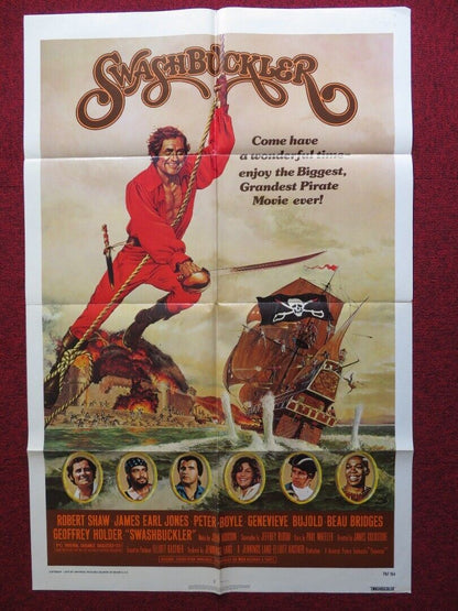 SWASHBUCKLER FOLDED US ONE SHEET POSTER ROBERT SHAW JAMES EARL JONES 1976